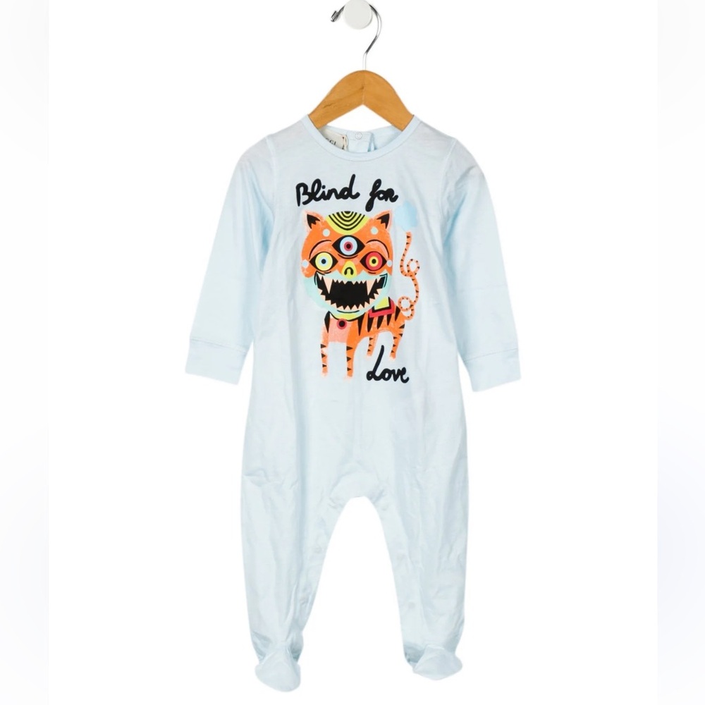 Gucci Infants' 'Blind For Love' Onesie w/ Tags - Blue